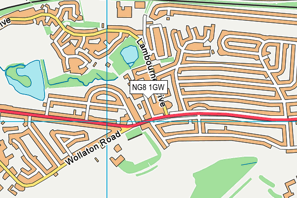 NG8 1GW map - OS VectorMap District (Ordnance Survey)