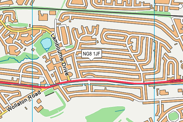 NG8 1JF map - OS VectorMap District (Ordnance Survey)