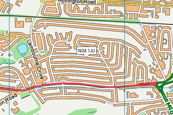 NG8 1JU map - OS VectorMap District (Ordnance Survey)