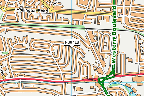 NG8 1LB map - OS VectorMap District (Ordnance Survey)