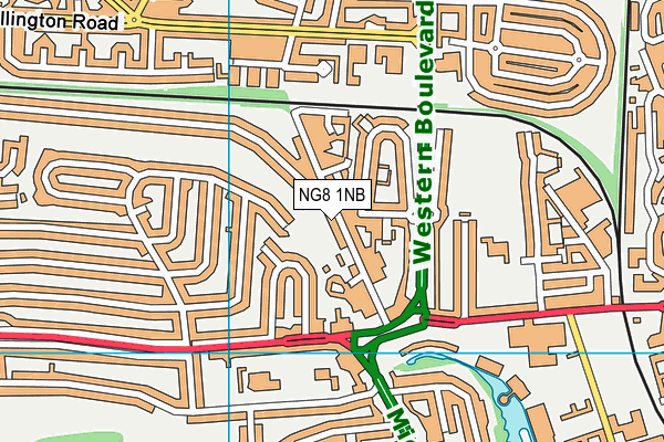 NG8 1NB map - OS VectorMap District (Ordnance Survey)