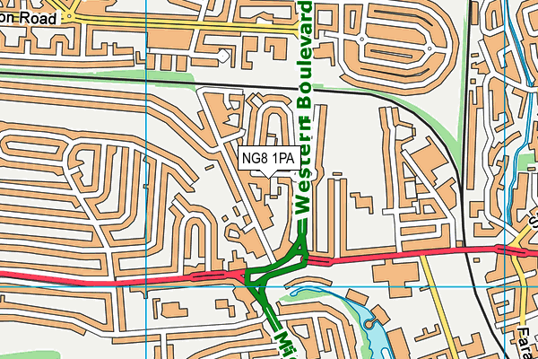 NG8 1PA map - OS VectorMap District (Ordnance Survey)