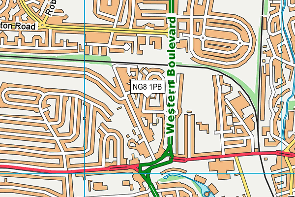 NG8 1PB map - OS VectorMap District (Ordnance Survey)