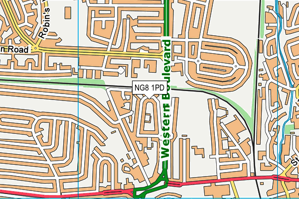 NG8 1PD map - OS VectorMap District (Ordnance Survey)