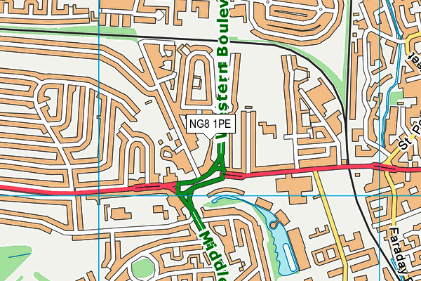 NG8 1PE map - OS VectorMap District (Ordnance Survey)
