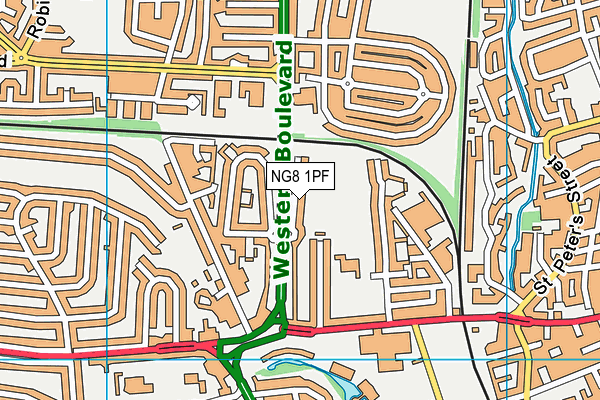 NG8 1PF map - OS VectorMap District (Ordnance Survey)