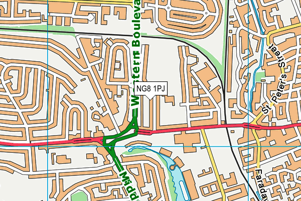 NG8 1PJ map - OS VectorMap District (Ordnance Survey)