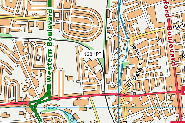 NG8 1PT map - OS VectorMap District (Ordnance Survey)