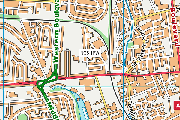 NG8 1PW map - OS VectorMap District (Ordnance Survey)