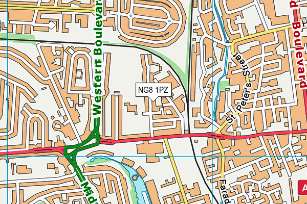 NG8 1PZ map - OS VectorMap District (Ordnance Survey)