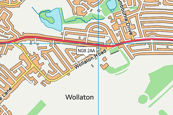 NG8 2AA map - OS VectorMap District (Ordnance Survey)