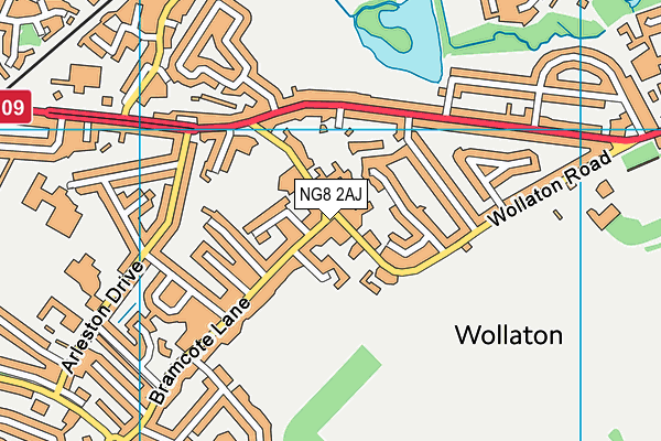 NG8 2AJ map - OS VectorMap District (Ordnance Survey)