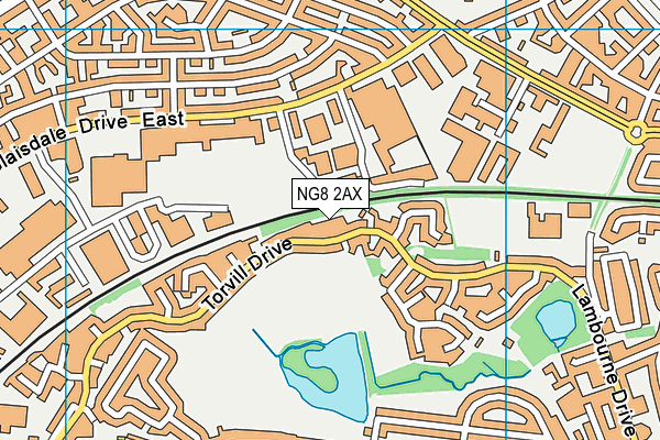 NG8 2AX map - OS VectorMap District (Ordnance Survey)