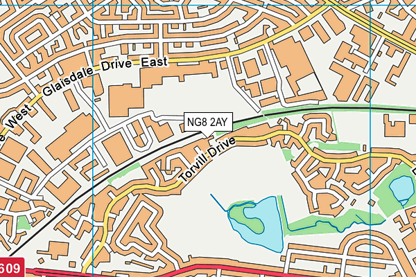 NG8 2AY map - OS VectorMap District (Ordnance Survey)