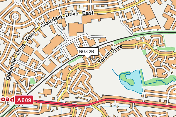 NG8 2BT map - OS VectorMap District (Ordnance Survey)