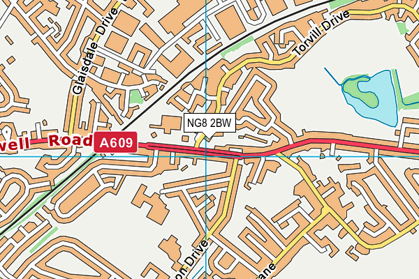 NG8 2BW map - OS VectorMap District (Ordnance Survey)