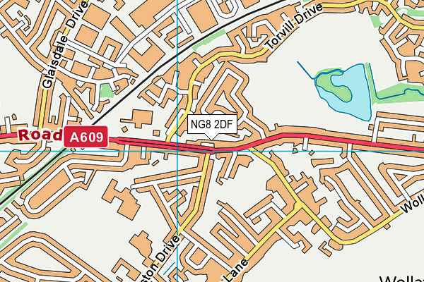 NG8 2DF map - OS VectorMap District (Ordnance Survey)