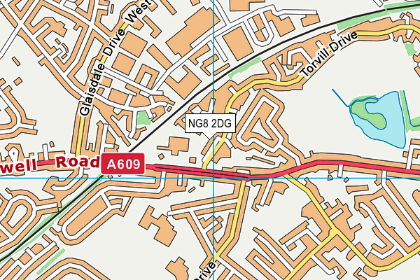 NG8 2DG map - OS VectorMap District (Ordnance Survey)