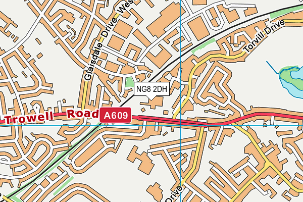 NG8 2DH map - OS VectorMap District (Ordnance Survey)