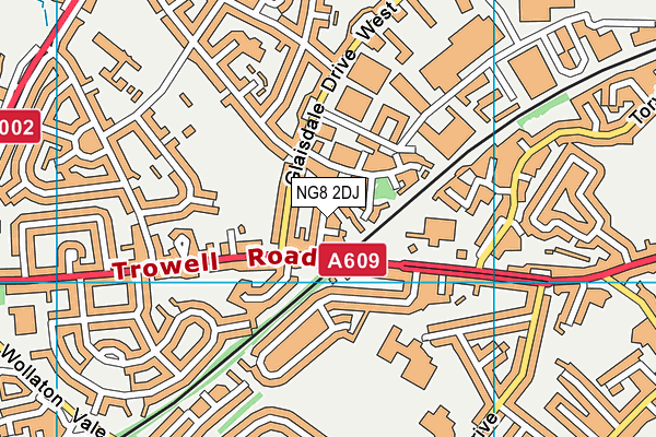 NG8 2DJ map - OS VectorMap District (Ordnance Survey)