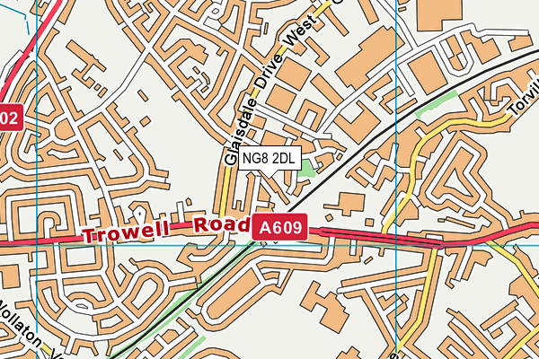 NG8 2DL map - OS VectorMap District (Ordnance Survey)