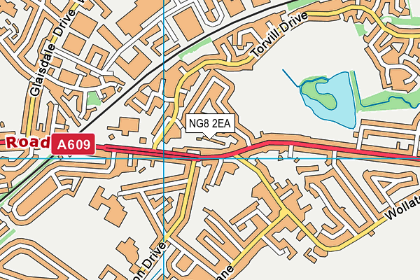 NG8 2EA map - OS VectorMap District (Ordnance Survey)