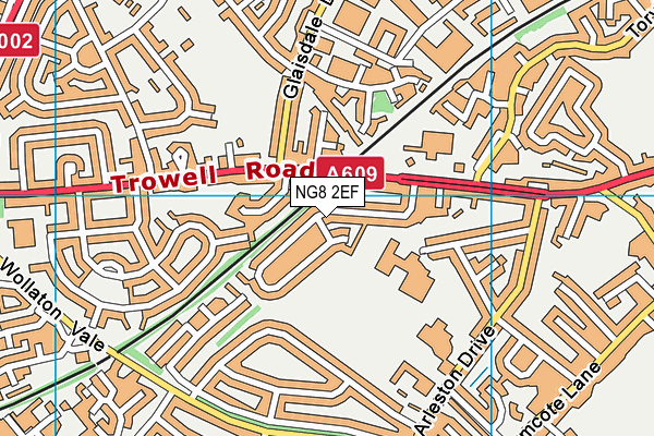 NG8 2EF map - OS VectorMap District (Ordnance Survey)