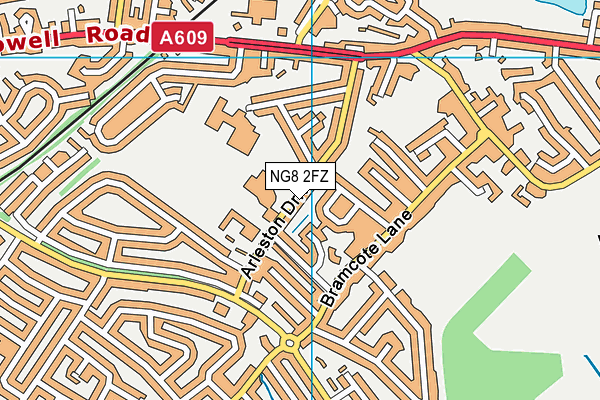 Fernwood Primary School map (NG8 2FZ) - OS VectorMap District (Ordnance Survey)