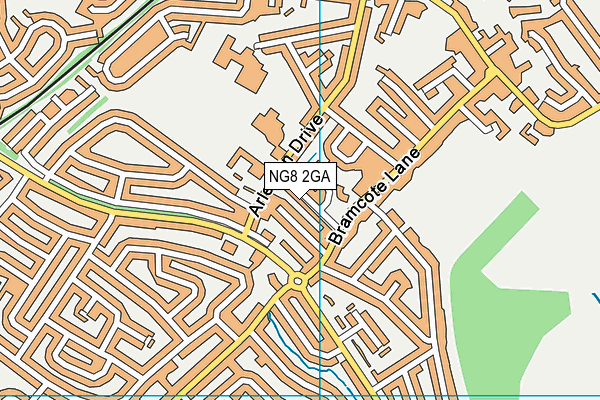 NG8 2GA map - OS VectorMap District (Ordnance Survey)