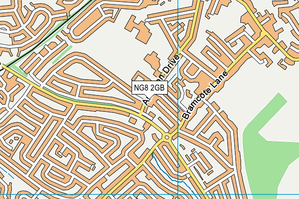 NG8 2GB map - OS VectorMap District (Ordnance Survey)