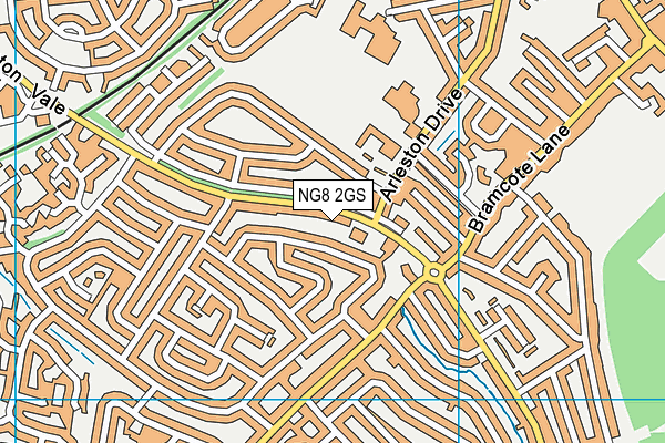 NG8 2GS map - OS VectorMap District (Ordnance Survey)