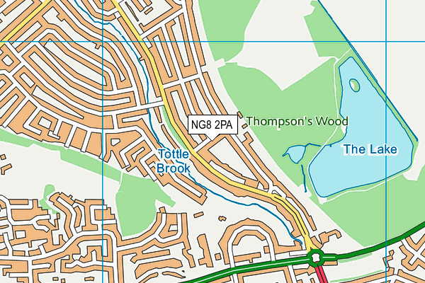 NG8 2PA map - OS VectorMap District (Ordnance Survey)