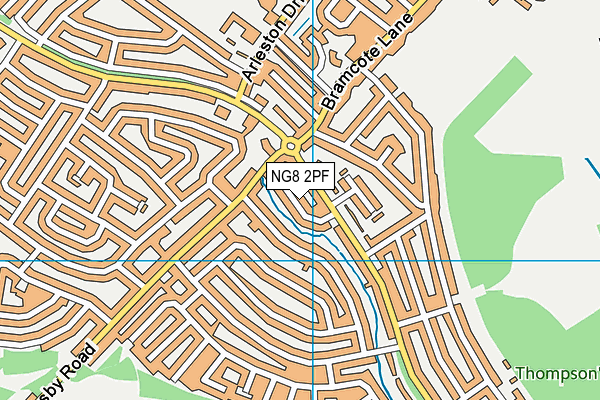 NG8 2PF map - OS VectorMap District (Ordnance Survey)