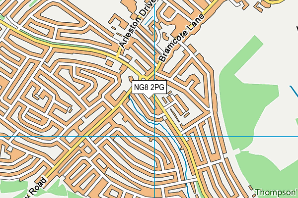 NG8 2PG map - OS VectorMap District (Ordnance Survey)