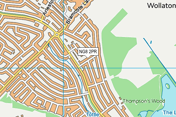 NG8 2PR map - OS VectorMap District (Ordnance Survey)