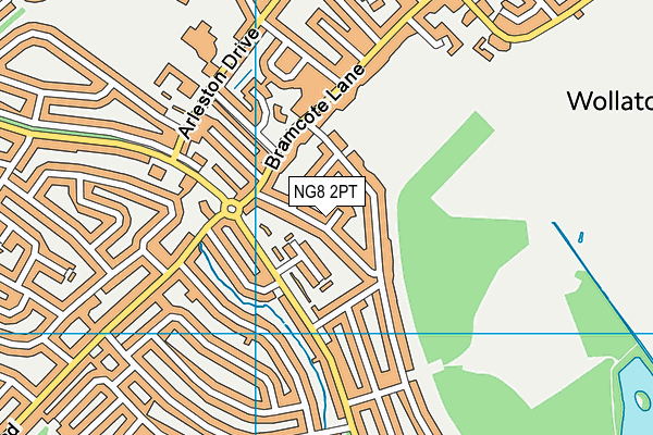 NG8 2PT map - OS VectorMap District (Ordnance Survey)