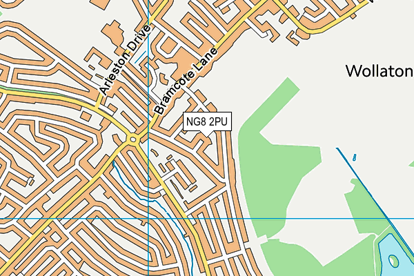 NG8 2PU map - OS VectorMap District (Ordnance Survey)