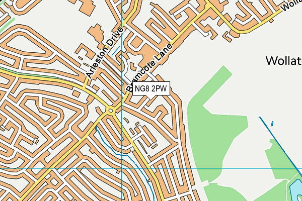 NG8 2PW map - OS VectorMap District (Ordnance Survey)