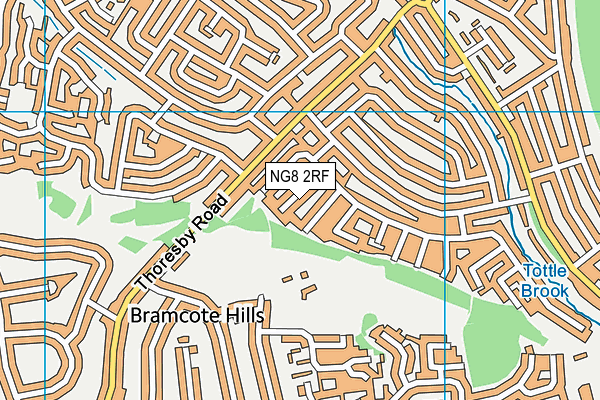 NG8 2RF map - OS VectorMap District (Ordnance Survey)