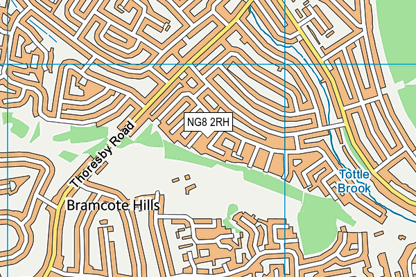NG8 2RH map - OS VectorMap District (Ordnance Survey)