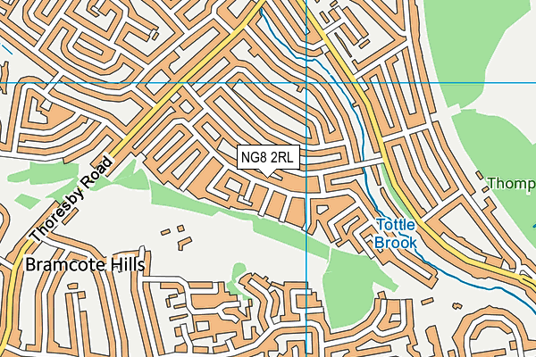 NG8 2RL map - OS VectorMap District (Ordnance Survey)