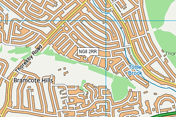 NG8 2RR map - OS VectorMap District (Ordnance Survey)