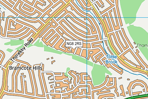 NG8 2RS map - OS VectorMap District (Ordnance Survey)