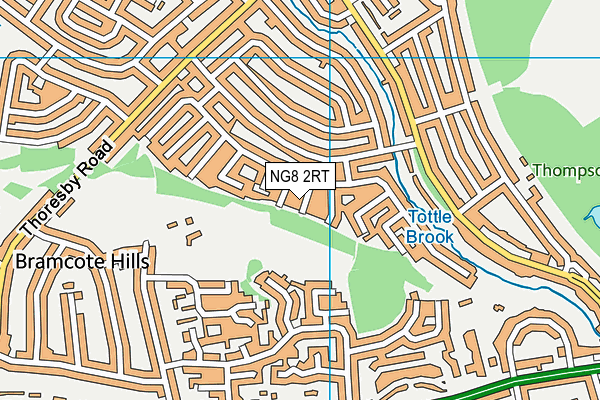 NG8 2RT map - OS VectorMap District (Ordnance Survey)