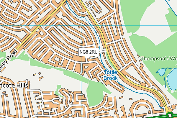 NG8 2RU map - OS VectorMap District (Ordnance Survey)