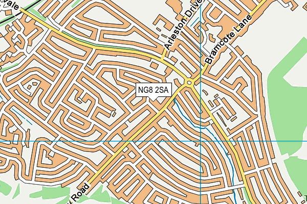 NG8 2SA map - OS VectorMap District (Ordnance Survey)