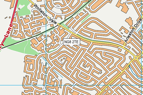 NG8 2TE map - OS VectorMap District (Ordnance Survey)