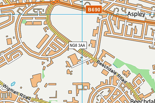 NG8 3AA map - OS VectorMap District (Ordnance Survey)