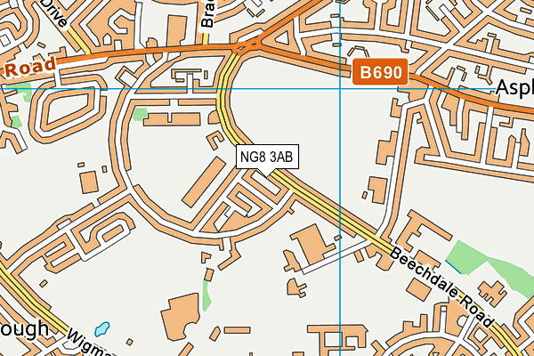 NG8 3AB map - OS VectorMap District (Ordnance Survey)