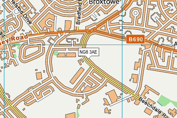 NG8 3AE map - OS VectorMap District (Ordnance Survey)